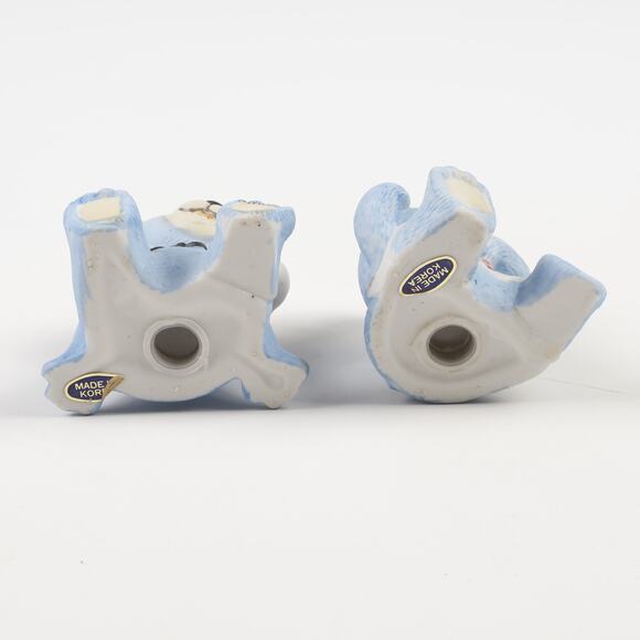 Chef Blue Bear Ceramic Salt & Pepper Shaker Set & Stoppers Made In Korea - Picture 5 of 6